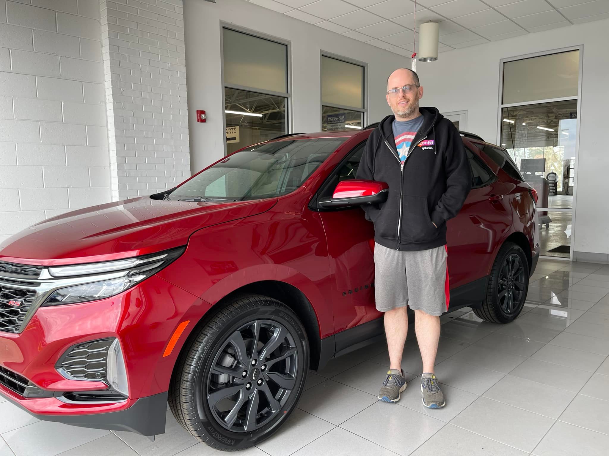 Jason picking up his new vehicle