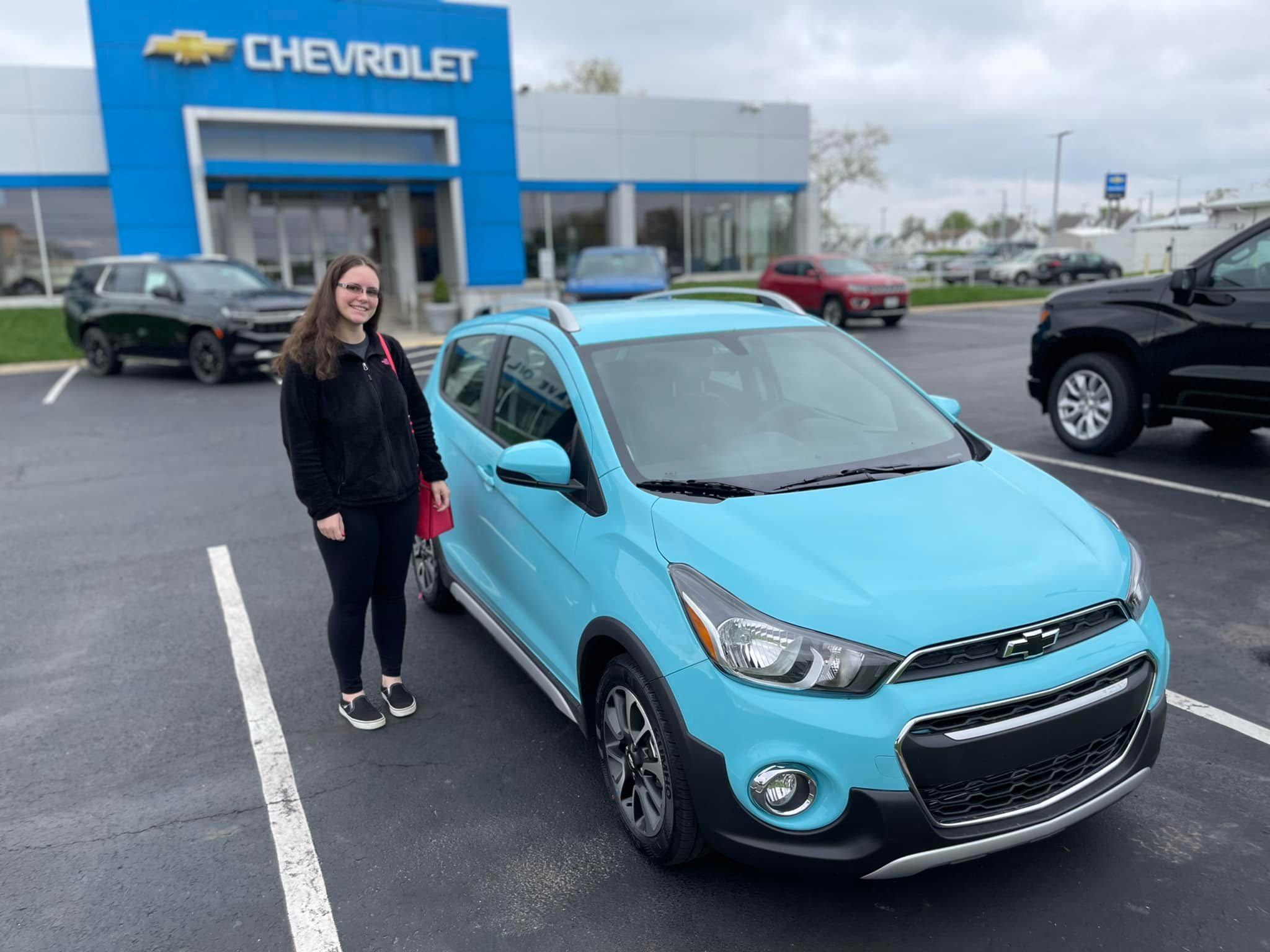 Carly with her new vehicle