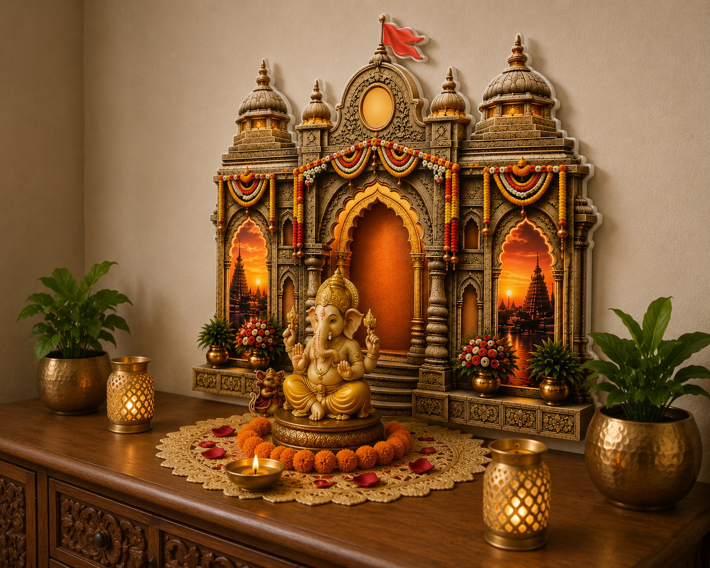 Grand Temple Heritage Style Ganesh Makhar 2