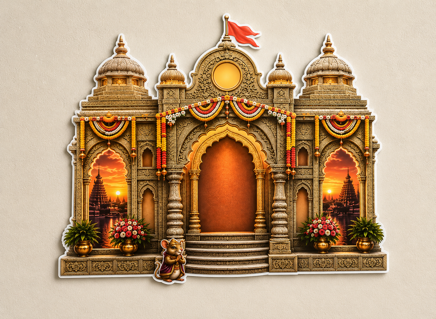 Grand Temple Heritage Style Ganesh Makhar 4