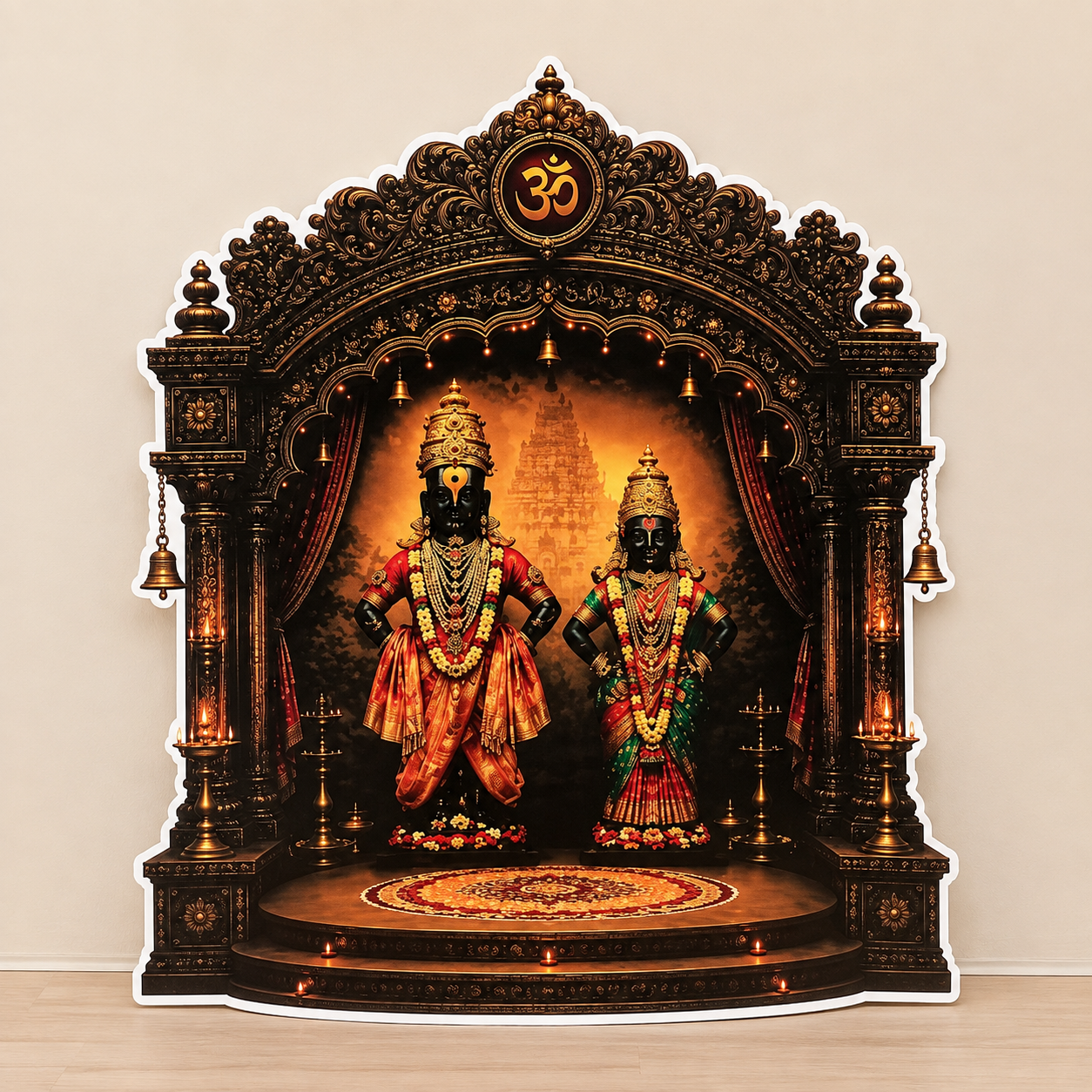 Vitthal Rukmini Standee with Ganpati Makhar 2