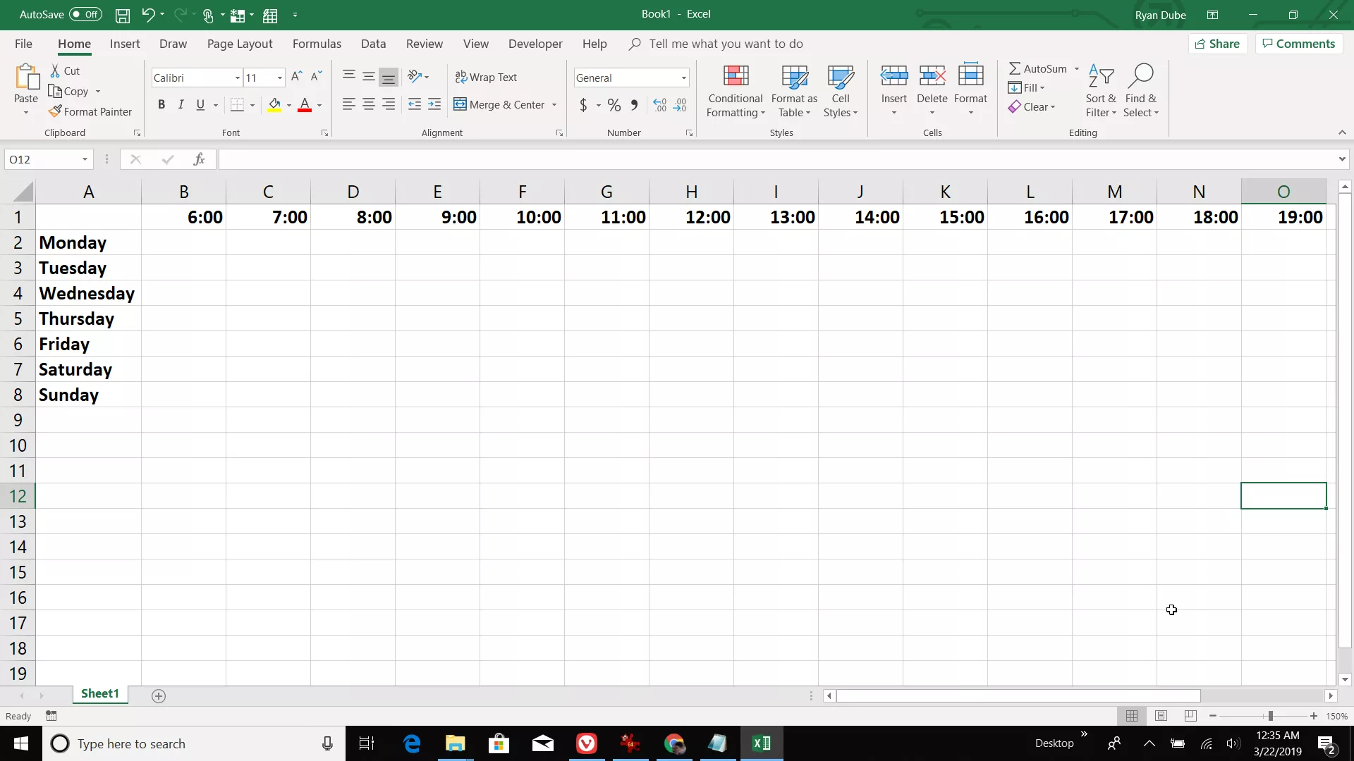 How To Make a Custom Yearly Calendar in Excel