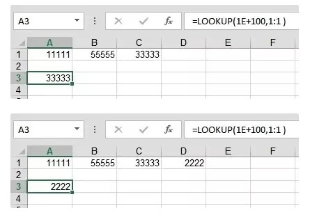 Some point in the past was the way to reference the last value on a row or on a column