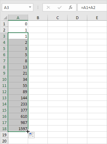 How to create Fibonacci Sequence in Excel - Excel Examples