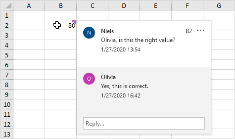 How to Insert comments in Excel