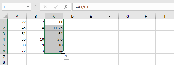 How To Division Formula in Excel