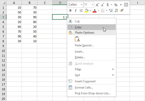 Use the Paste Special Operations to quickly perform operations in Excel