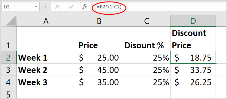 percentage of total in excel