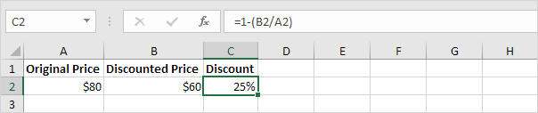 How To Use Calculate Percentage Discount In Excel