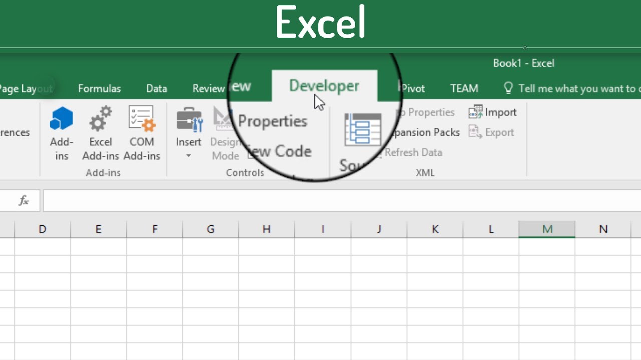 How to Turn on the Developer tab in Excel – Excel Examples