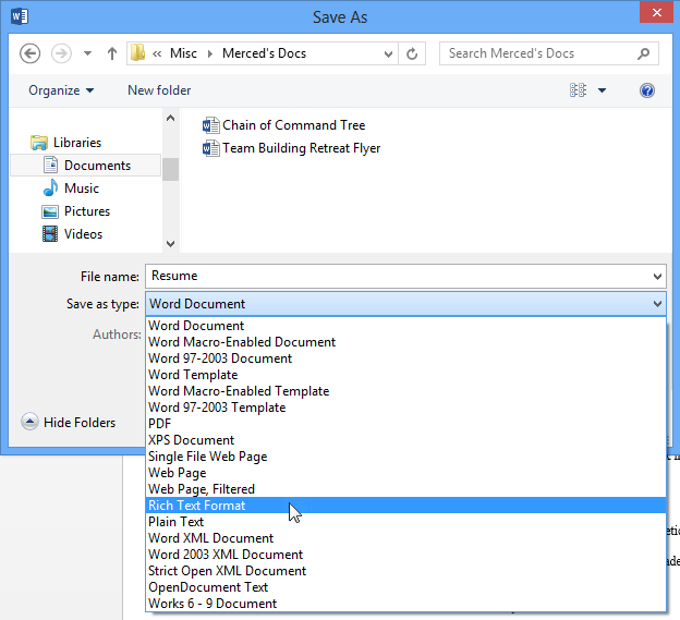 how to open new document in word 2013