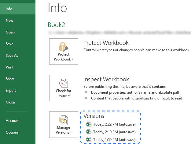 recover old excel file