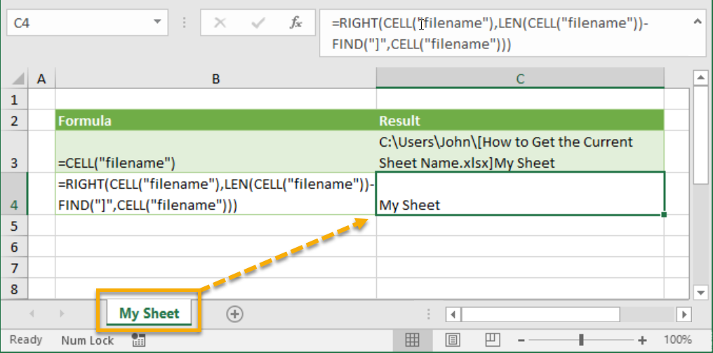 How To Return Sheet Name In A Cell Excel Examples