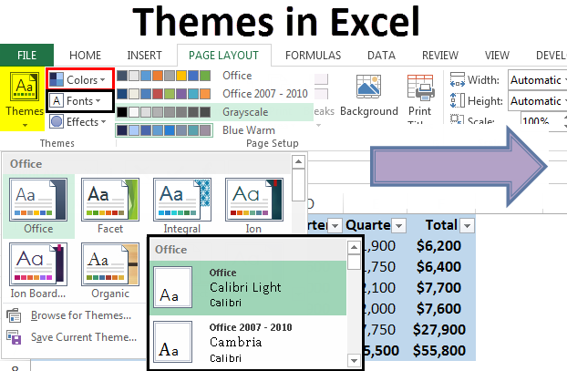 How to Change a theme in Excel