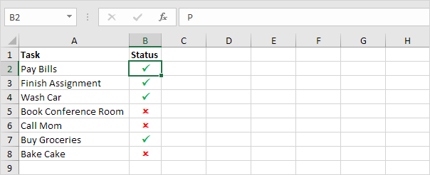 tick-mark-symbol-in-excel