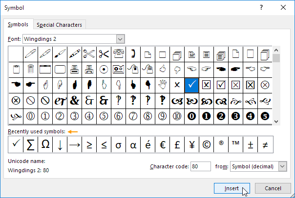 How To Insert A Check Mark Symbol In Excel