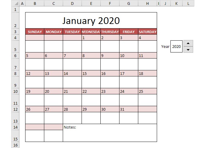 How to Create a Calendar Template in Excel Excel Examples