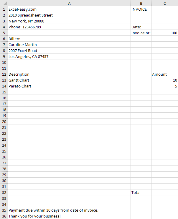 how do i create an invoice template in excel