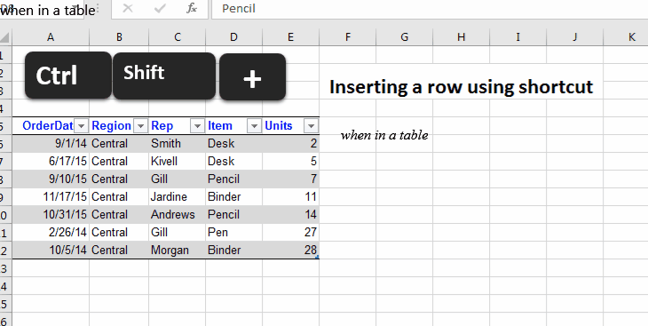 insert rows in excel 2013