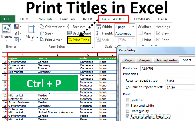 Excel 2016 Print Titles Multiple Worksheets