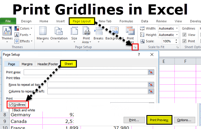 How to Print the Gridlines and Headings In Excel