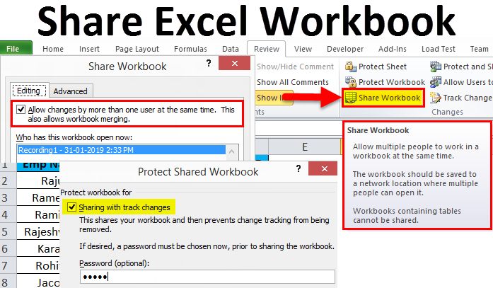 How To share a workbook in Excel