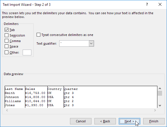 importing text files into excel