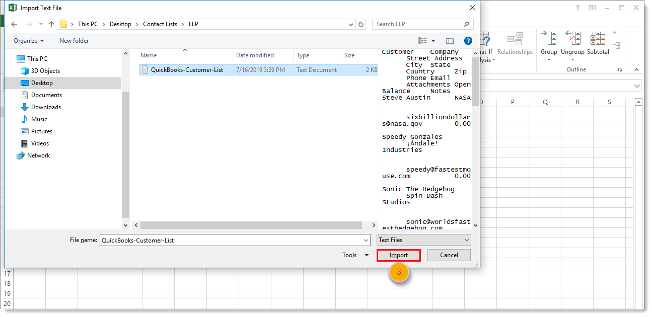 how to export a list of word files to excel