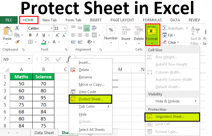 how to worksheet protection in excel