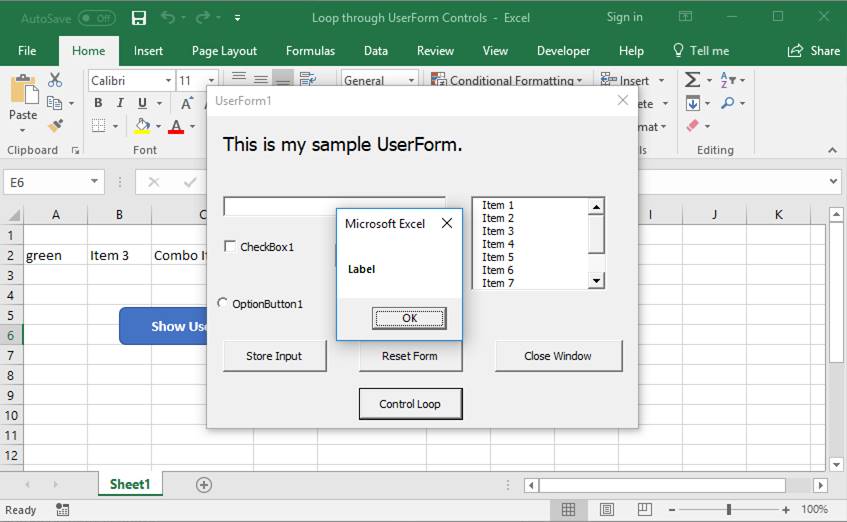 How To Loop Through UserForm Controls Dynamically in Excel