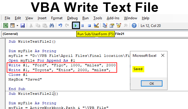 How to Write Data to Text File in Excel