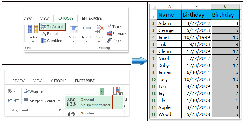 How To Sort Birthdays (Dates) In Excel