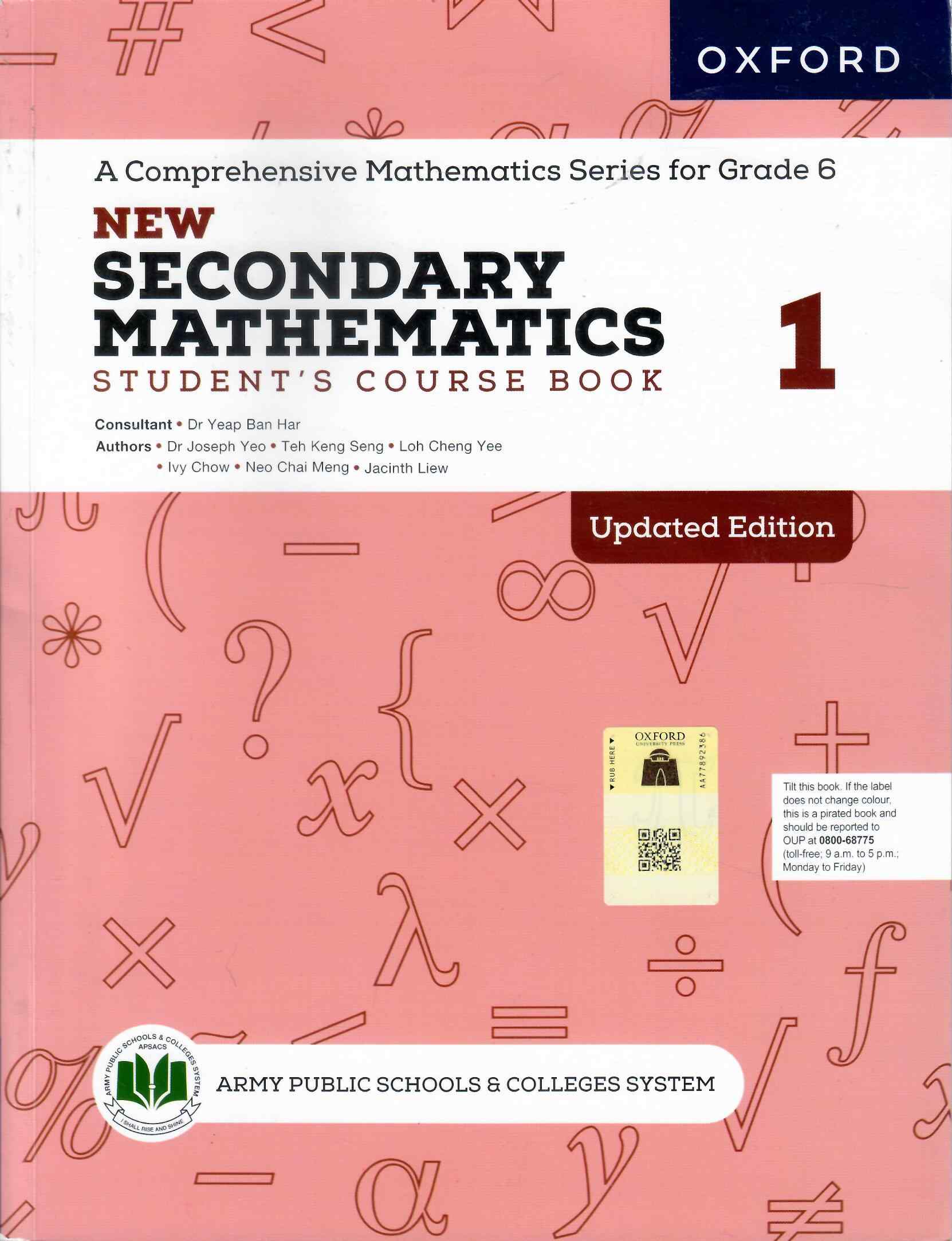 APSACS : New Secondary Mathematics 1 — Students' Course Book (Updated) (Class VI)