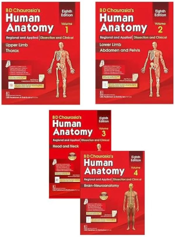 B D Chaurasia Bd Chaurasias Human Anatomy 8th Edition Set of Volume 1, 2, 3,