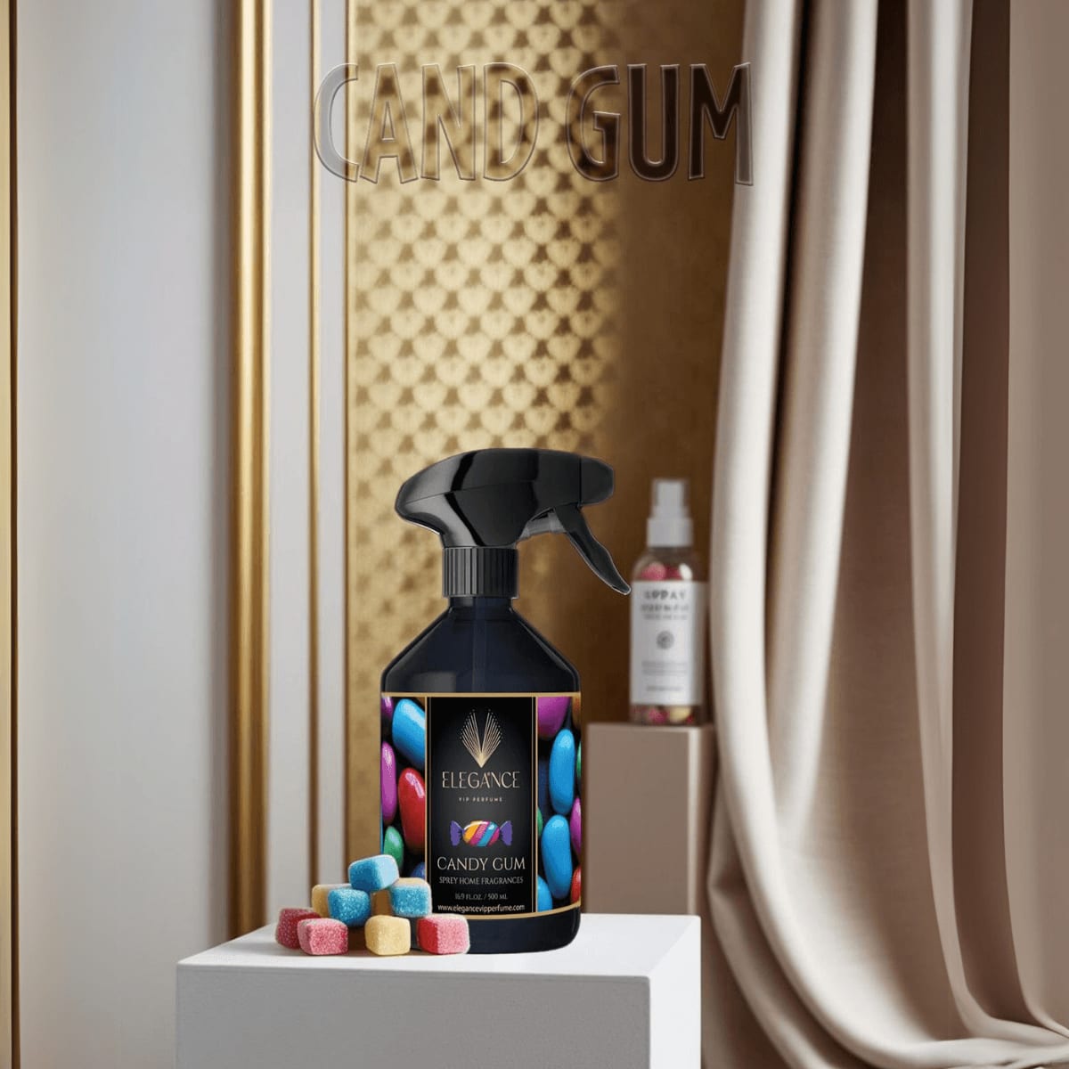 Şekerli Sakız Oda ve Ortam Kokusu Sprey 500 ml – Tatlı, Eğlenceli ve Kalıcı Koku | Elegance Home Fragrance