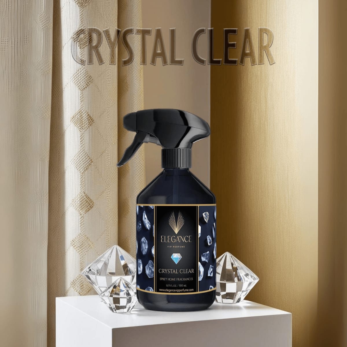 Crystal Clear Oda Spreyi 500 ml – Temiz, Ferah ve Lüks Sofistike Koku | Elegance Home Fragrance