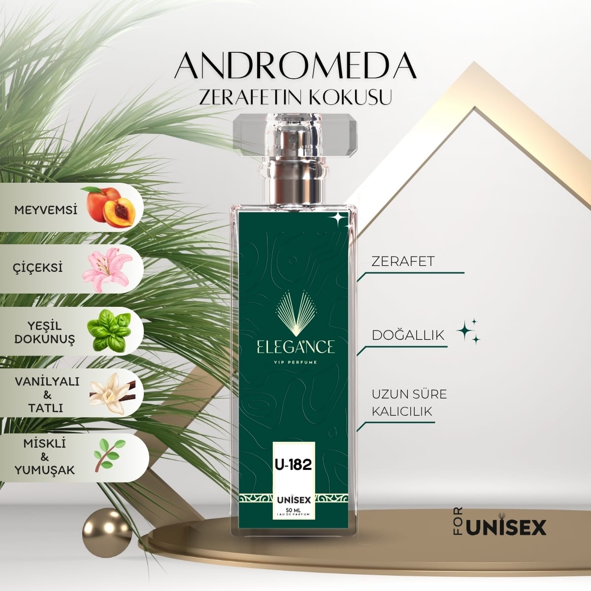 Andromeda Edp 50 ml – Çiçeksi ve Pudralı Unisex Parfümü (U-182)