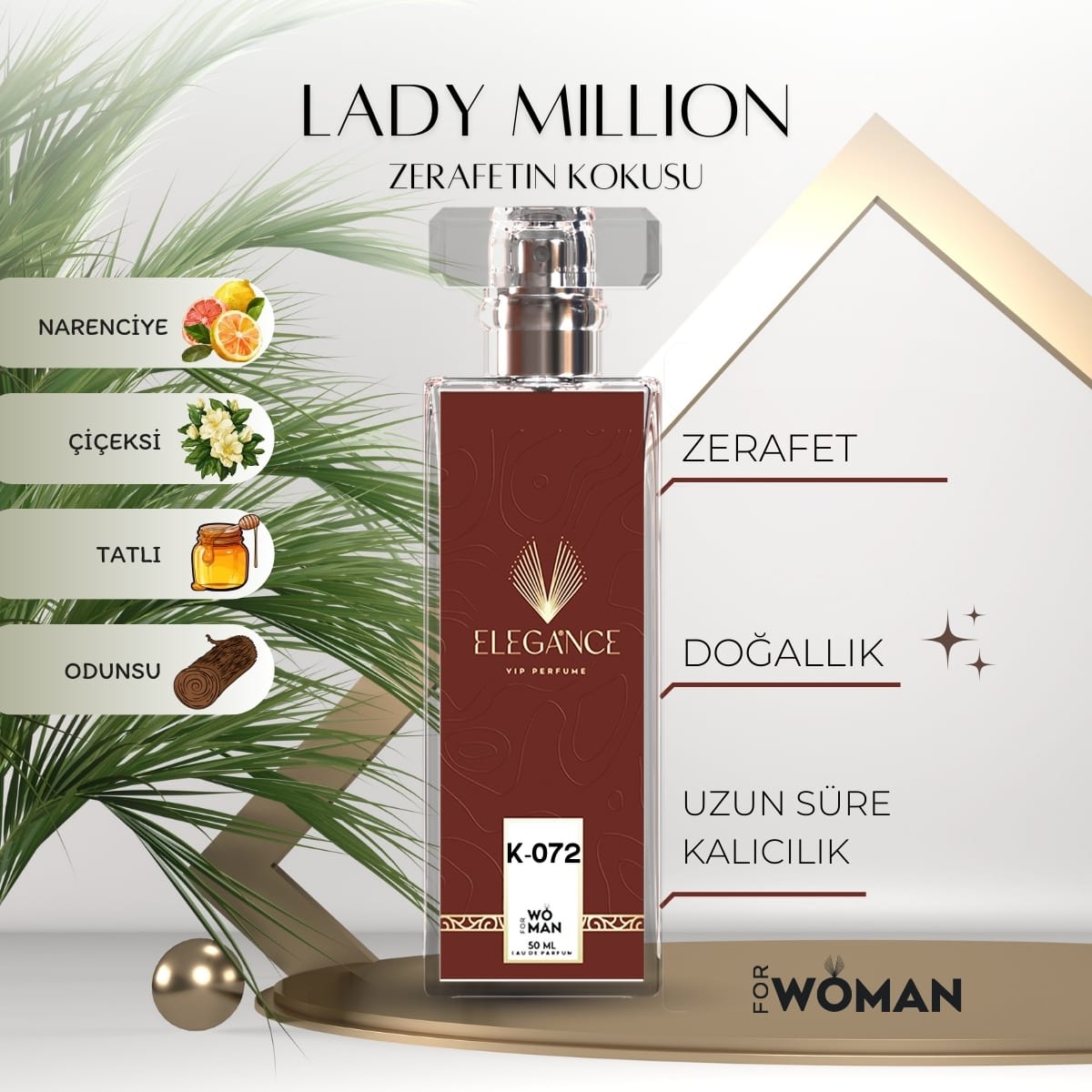 Lady Million Edp 50 ml – Çiçeksi ve Odunsu Kadın Parfümü (K-072)