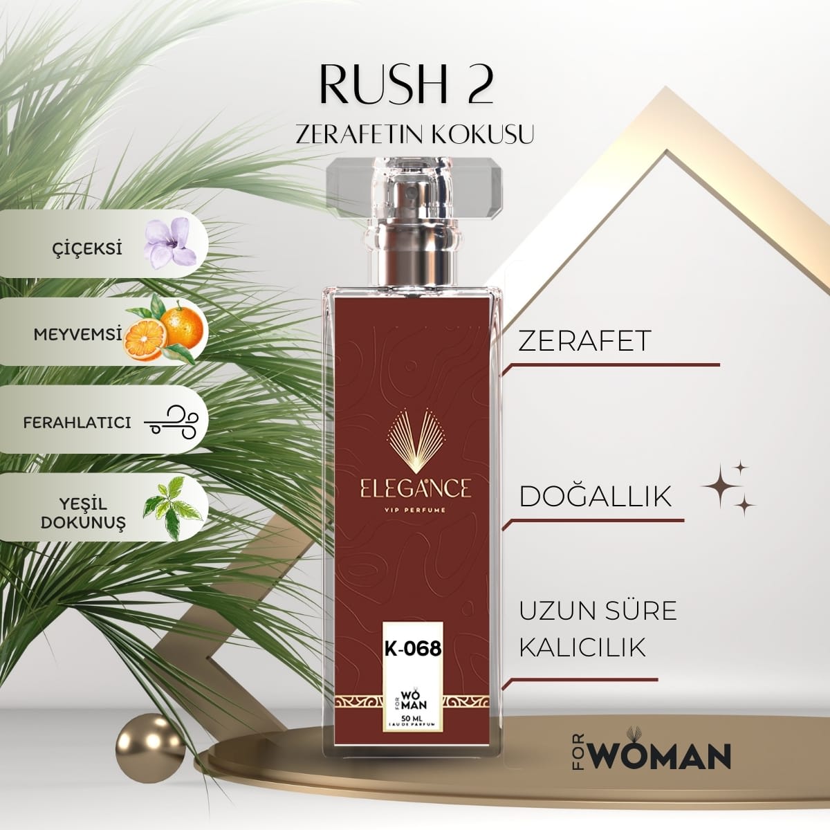Rush 2 Edp 50 ml – Çiçeksi ve Fresh Kadın Parfümü (K-068)