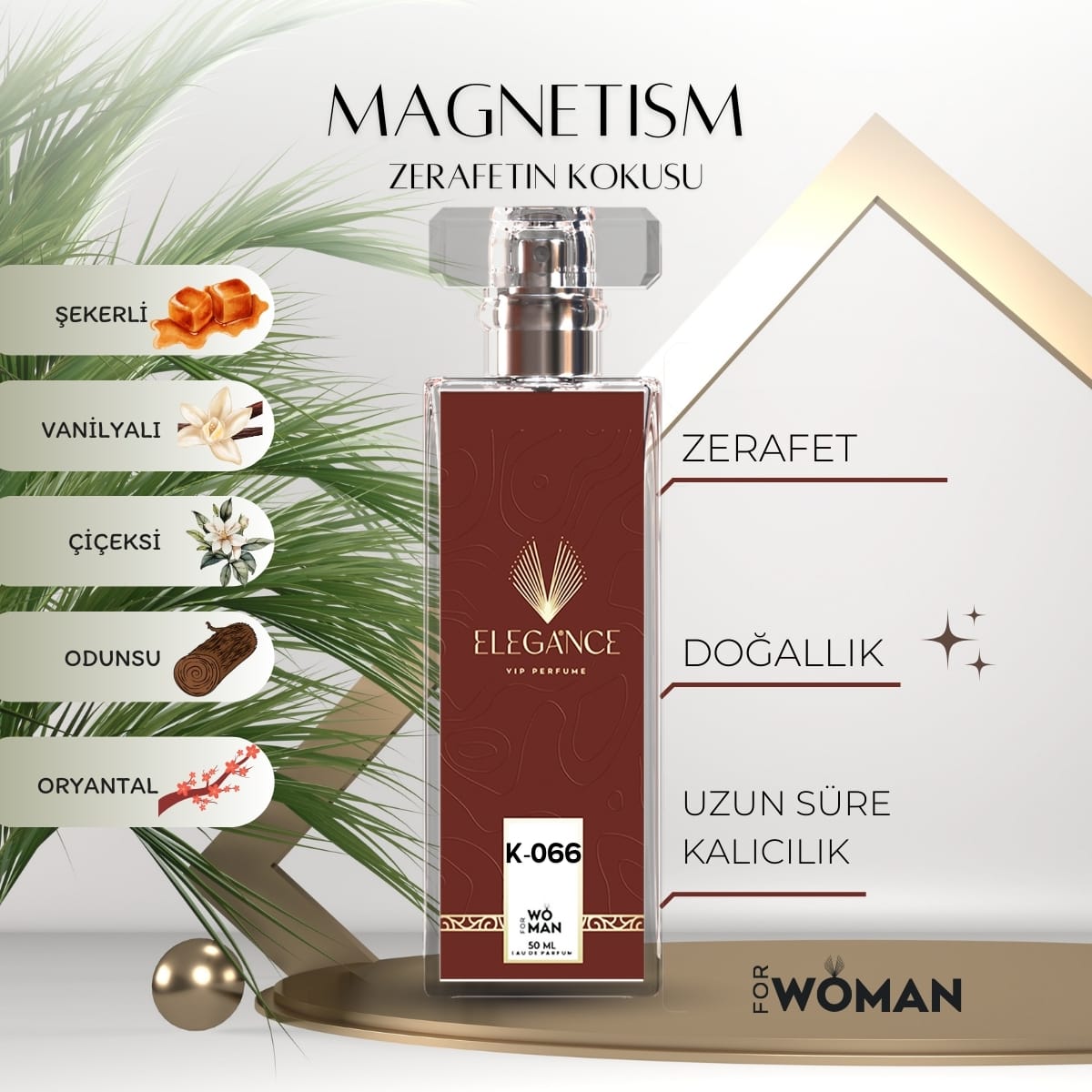 Magnetism Edp 50 ml – Tatlı, Oryantal ve Vanilyalı Kadın Parfümü (K-066)