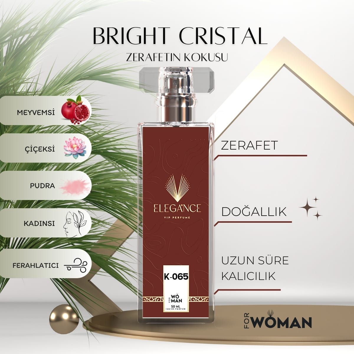 Bright Crystal Edt 50 ml – Fresh, Çiçeksi ve Meyvemsi Kadın Parfümü (K-065)