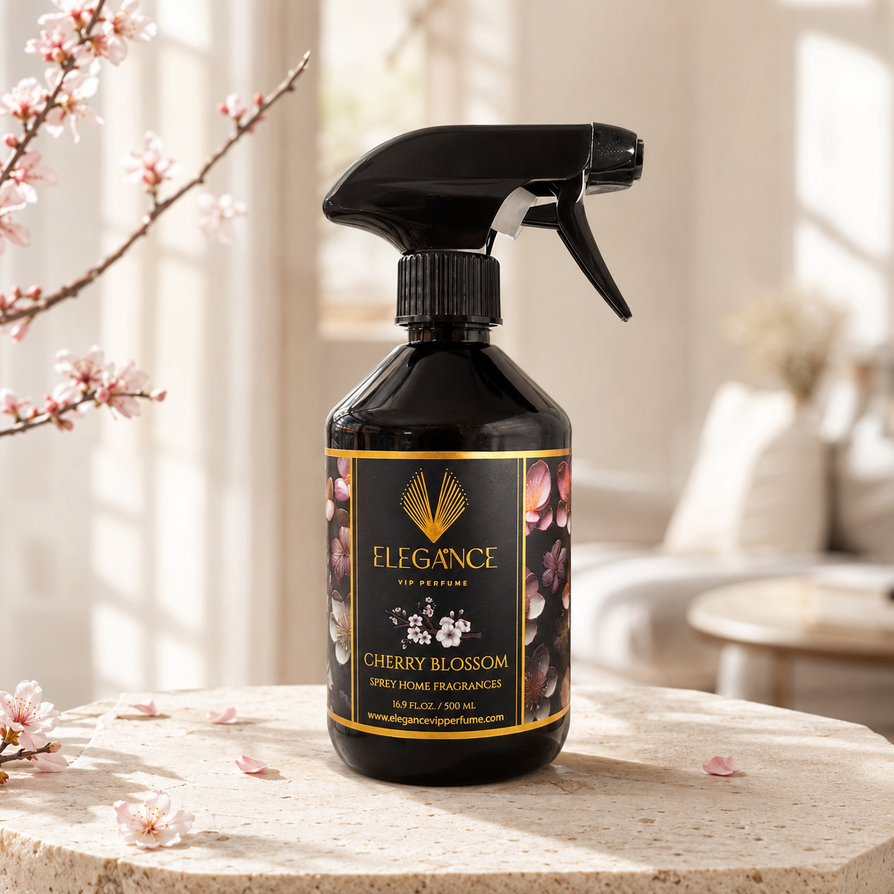 Vişne Bahçesi Oda ve Ortam Kokusu Sprey 500 ml – Tatlı, Meyvemsi ve Yüksek Performanslı Koku | Elegance Home Fragrance