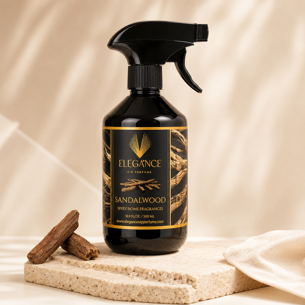 Sandal Ağacı Oda Kokusu 500 ml – Huzur Veren Lüks Dokunuş | Elegance Sandalwood Home Fragrance