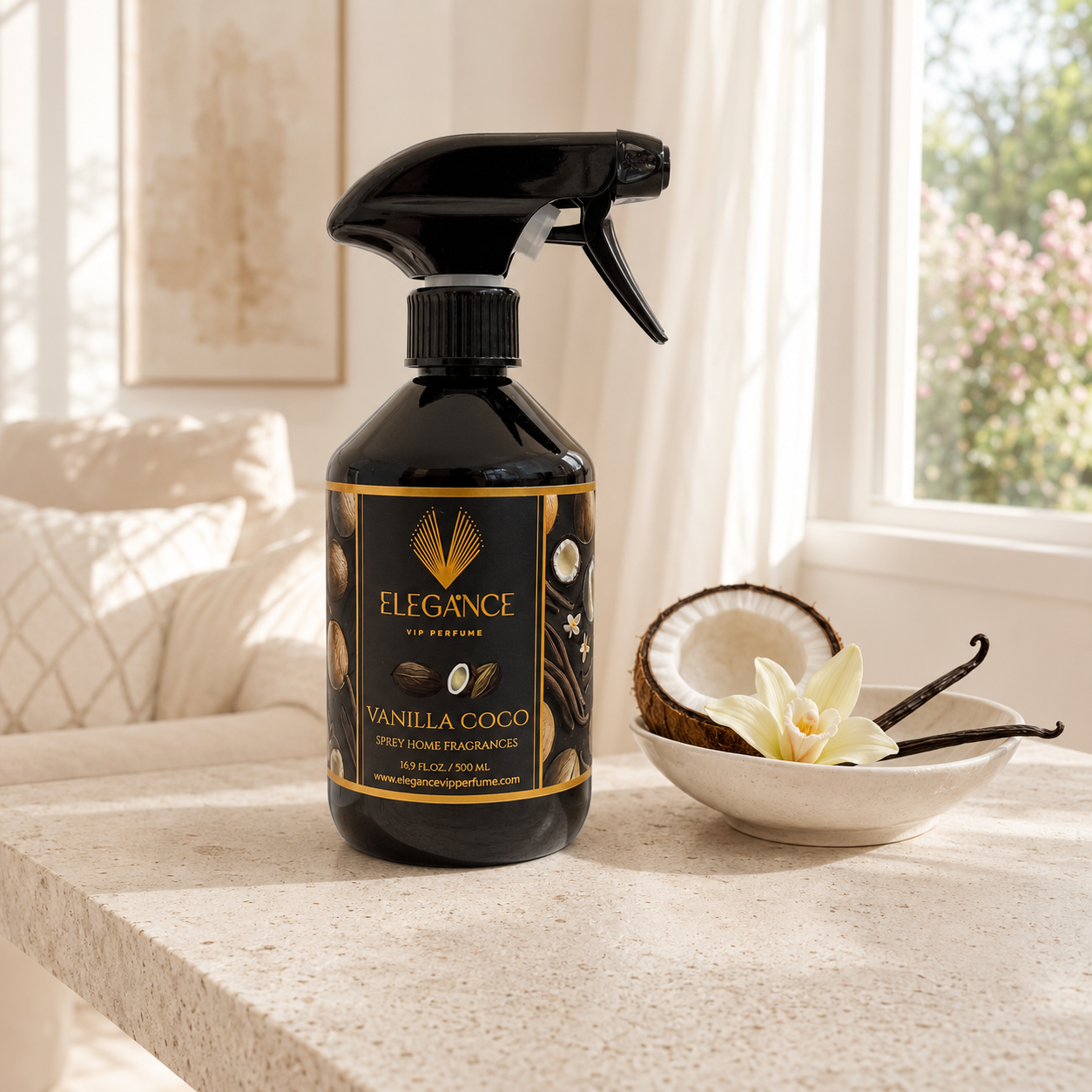 Vanilya & Hindistan Cevizi Oda Kokusu 500 ml – Tatlı Tropik Ferahlık | Elegance Home Fragrance