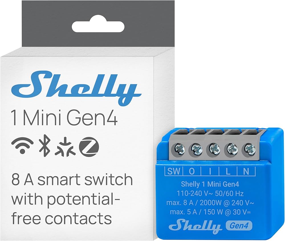 Ndërprerës i zgjuar Shelly 1 Mini Gen4 8A