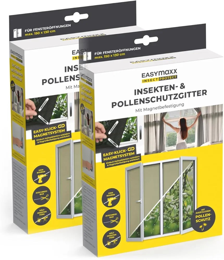 Rrjetë mbrojtëse EASYmaxx për insekte dhe polen 150x130 cm