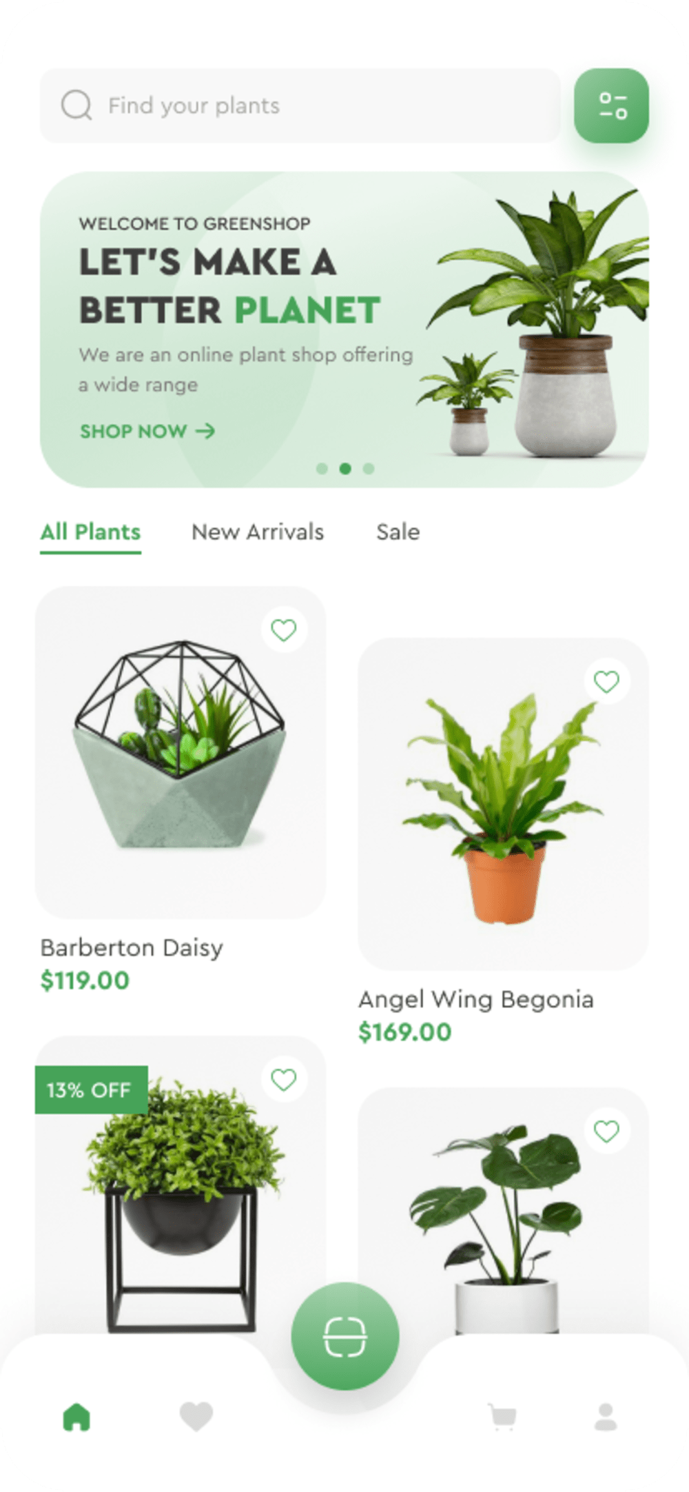 Green Shop - UI & UX Designs