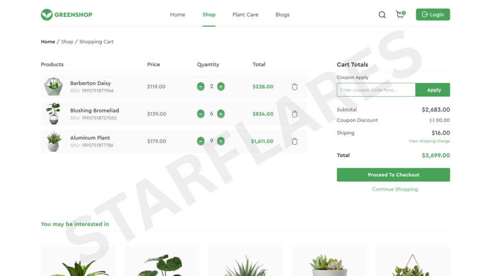 Green Shop - UI & UX Designs