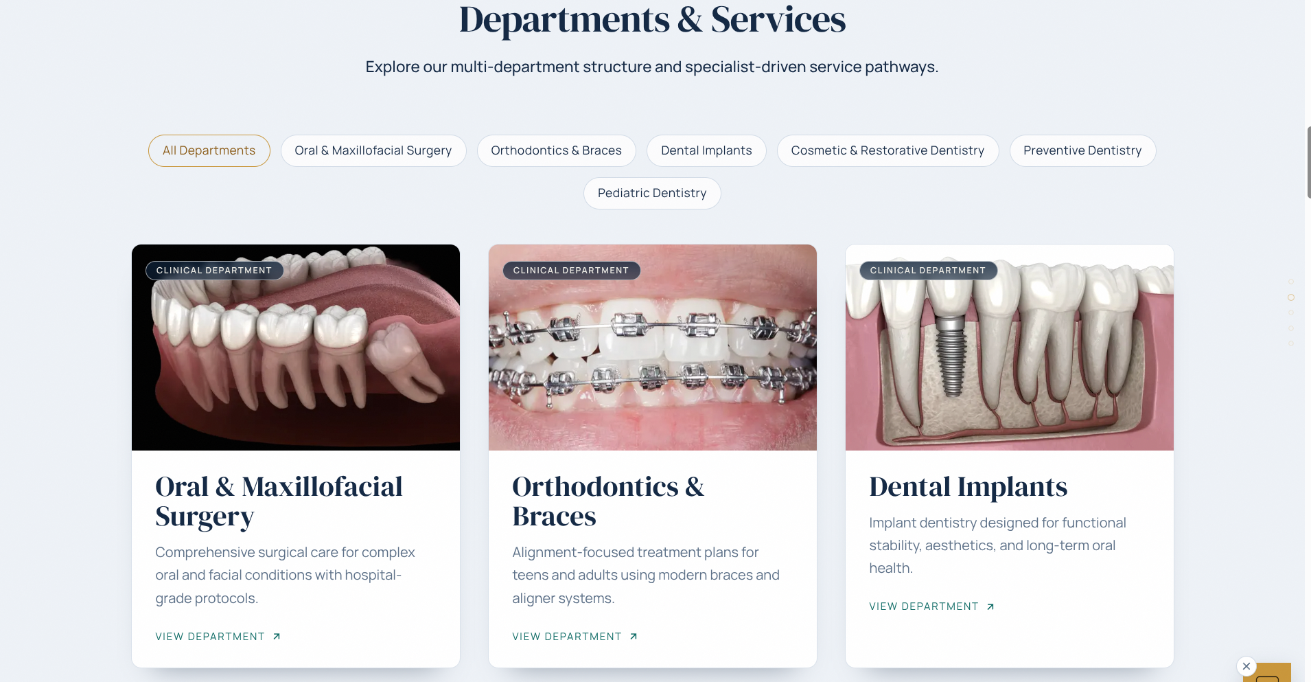 Apex Dental services overview page