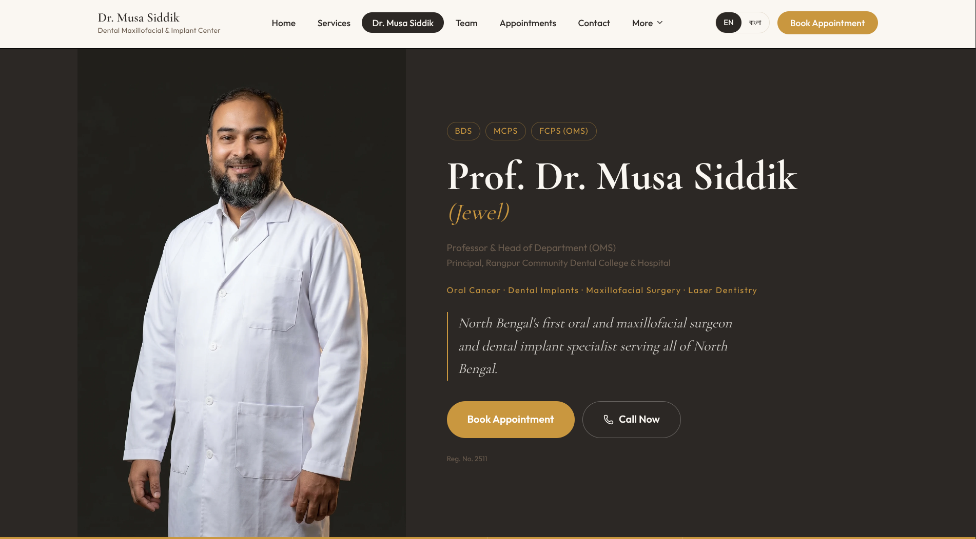 Dr. Musa Dental about page